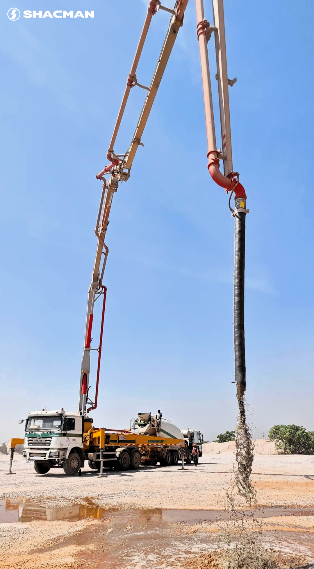 SHACMAN Concrete Pump Truck:  Maximum Reach. Spotless Efficiency. Unstoppable Reliability.