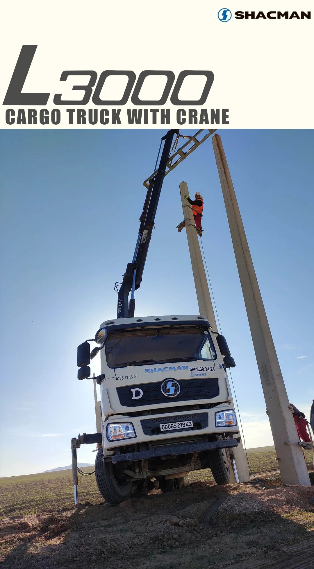 SHACMAN L3000 Cargo Truck with Crane